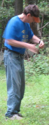 Robert putting up 80m vee