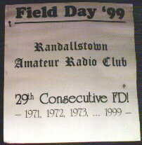 Field Day '99 sign