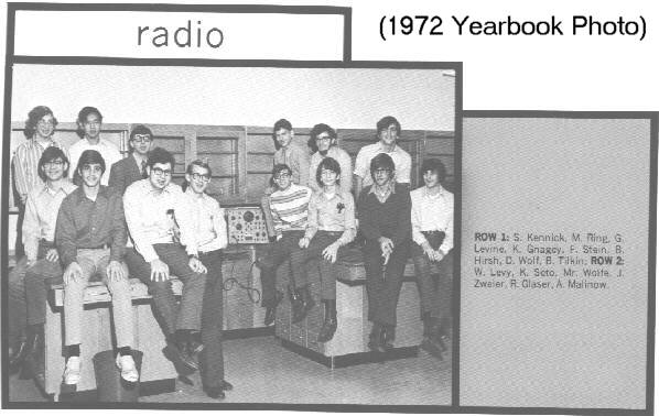 1972 RHS Yearbook photo of Radio Club